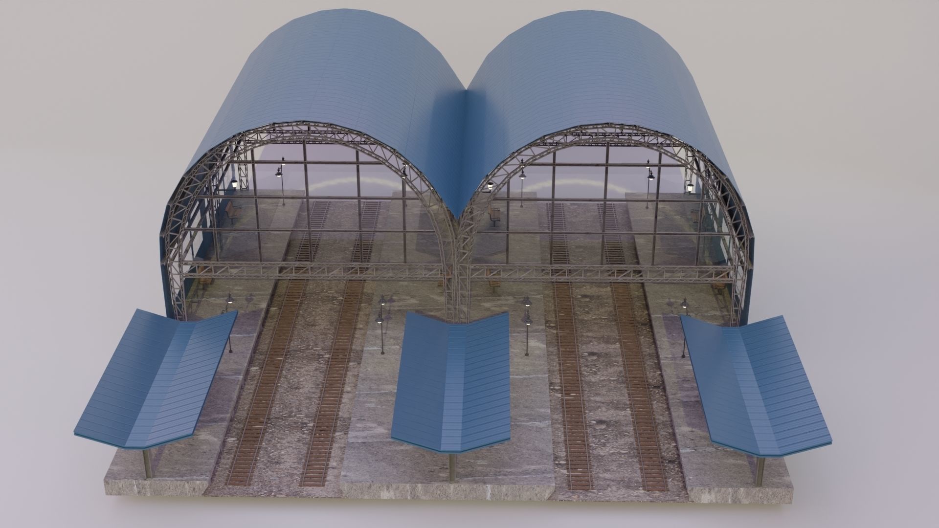 Railway Station 3D model_9