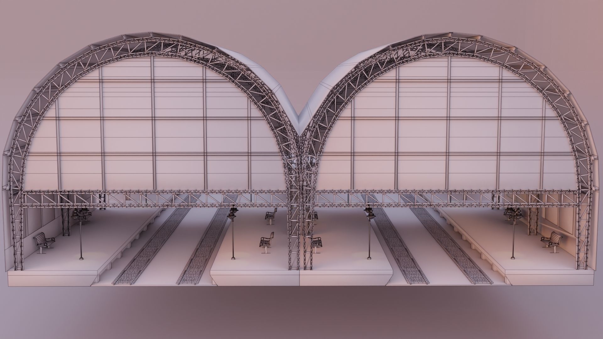 Railway Station 3D model_12