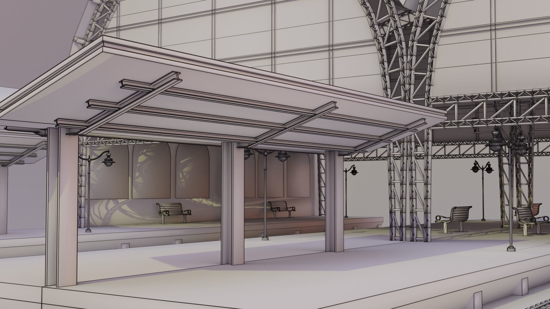 Railway Station 3D model_15
