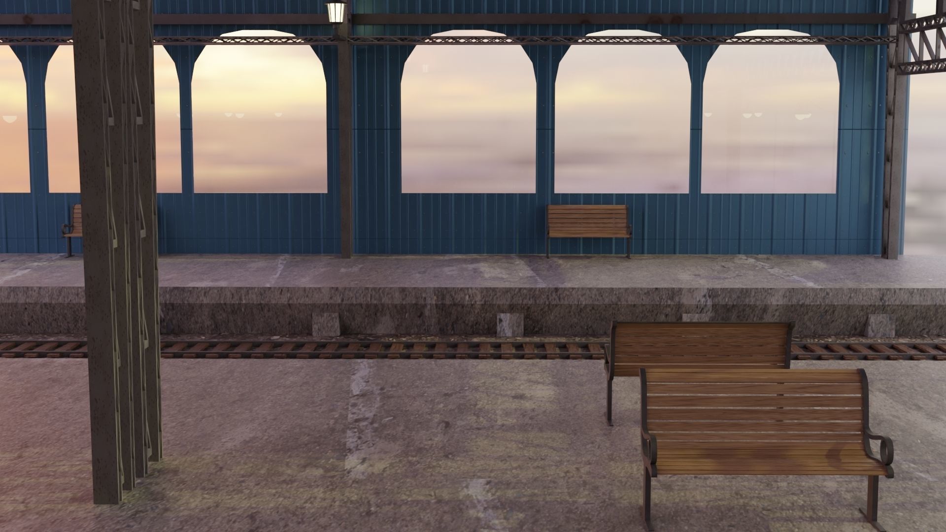 Railway Station 3D model_4