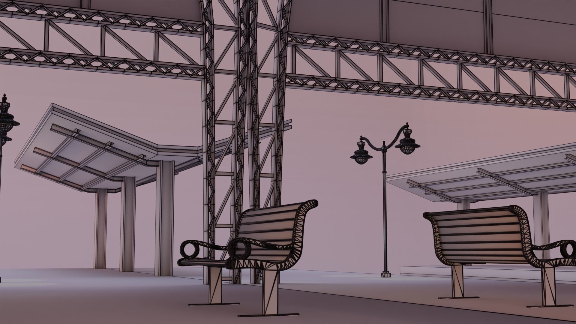 Railway Station 3D model_14