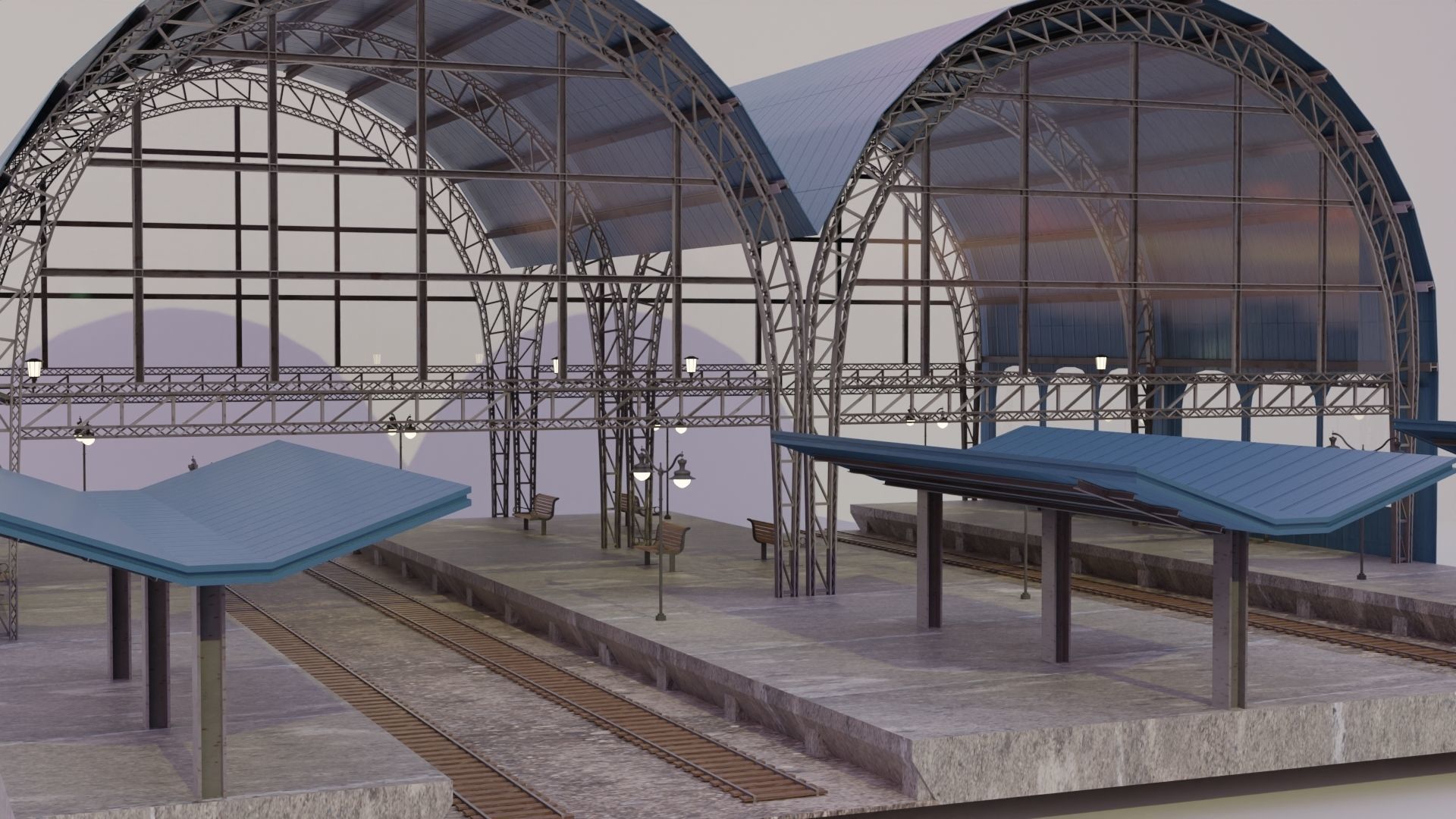 Railway Station 3D model_5