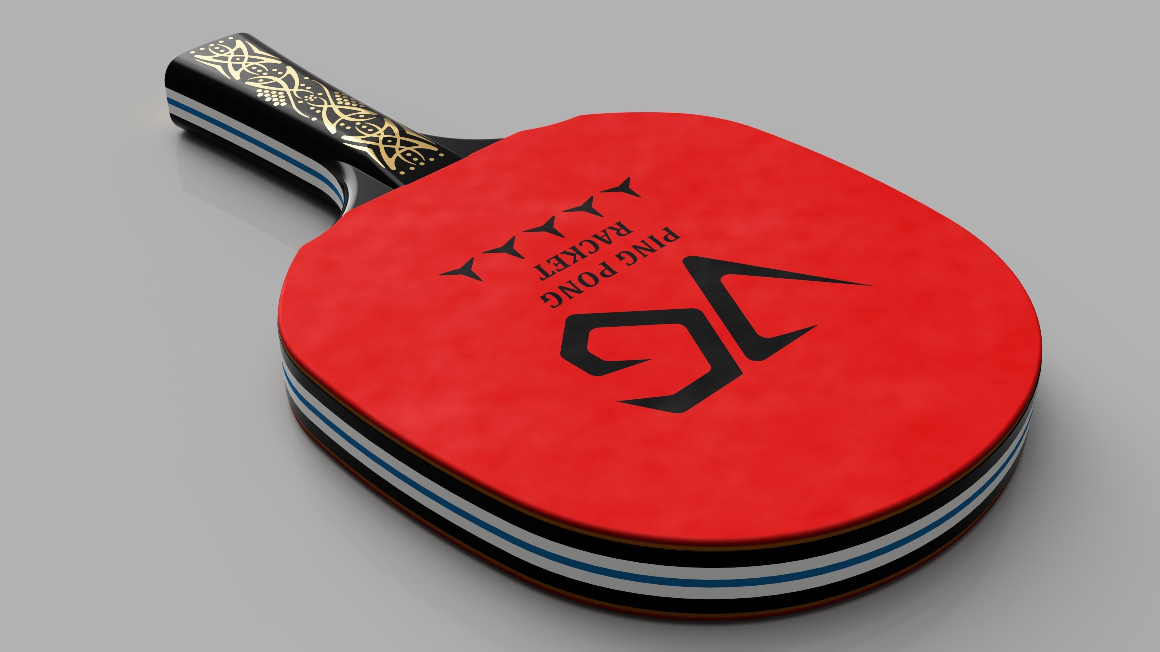 Ping Pong Table Set 3D model_5