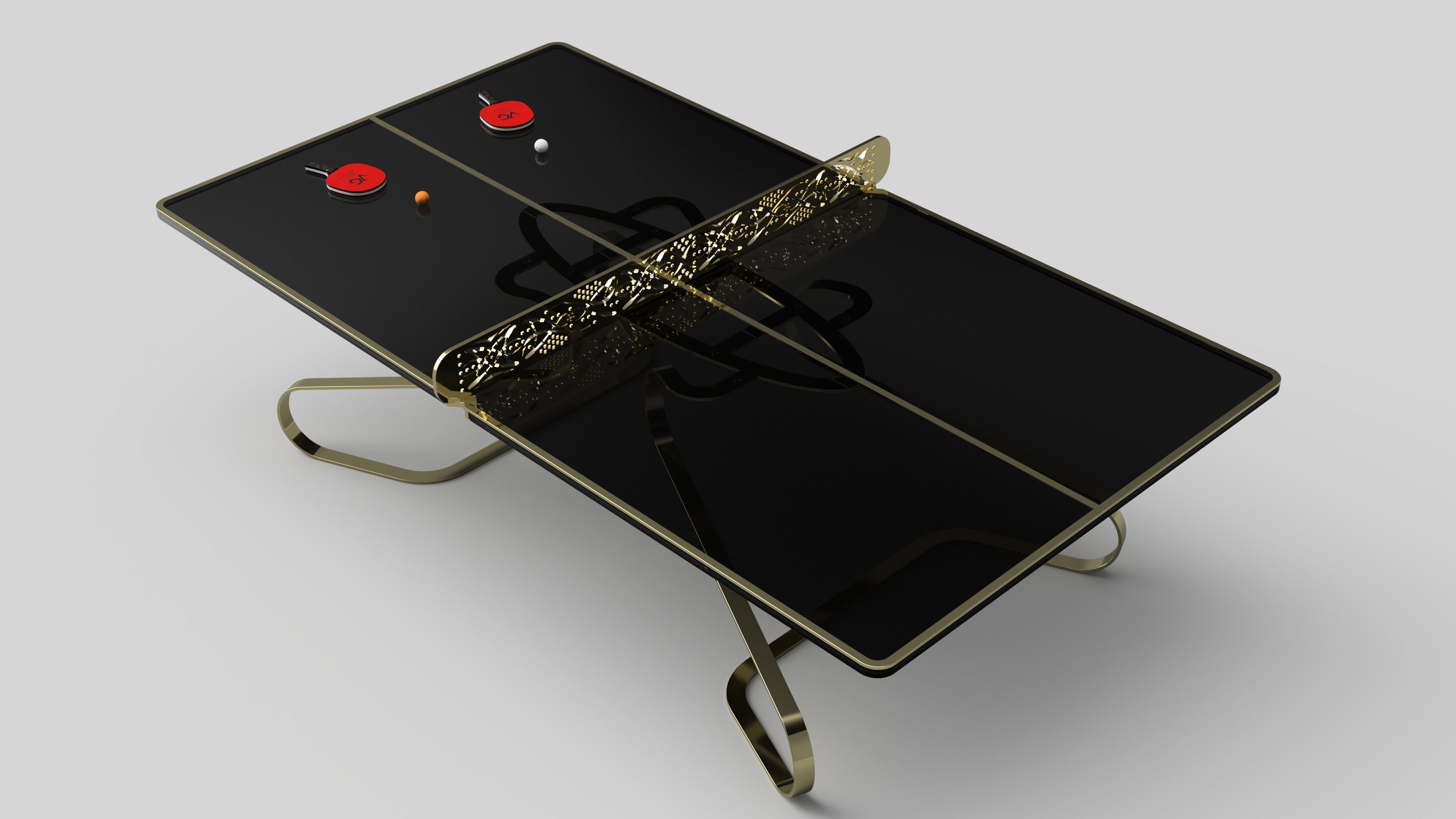Ping Pong Table Set 3D model_1