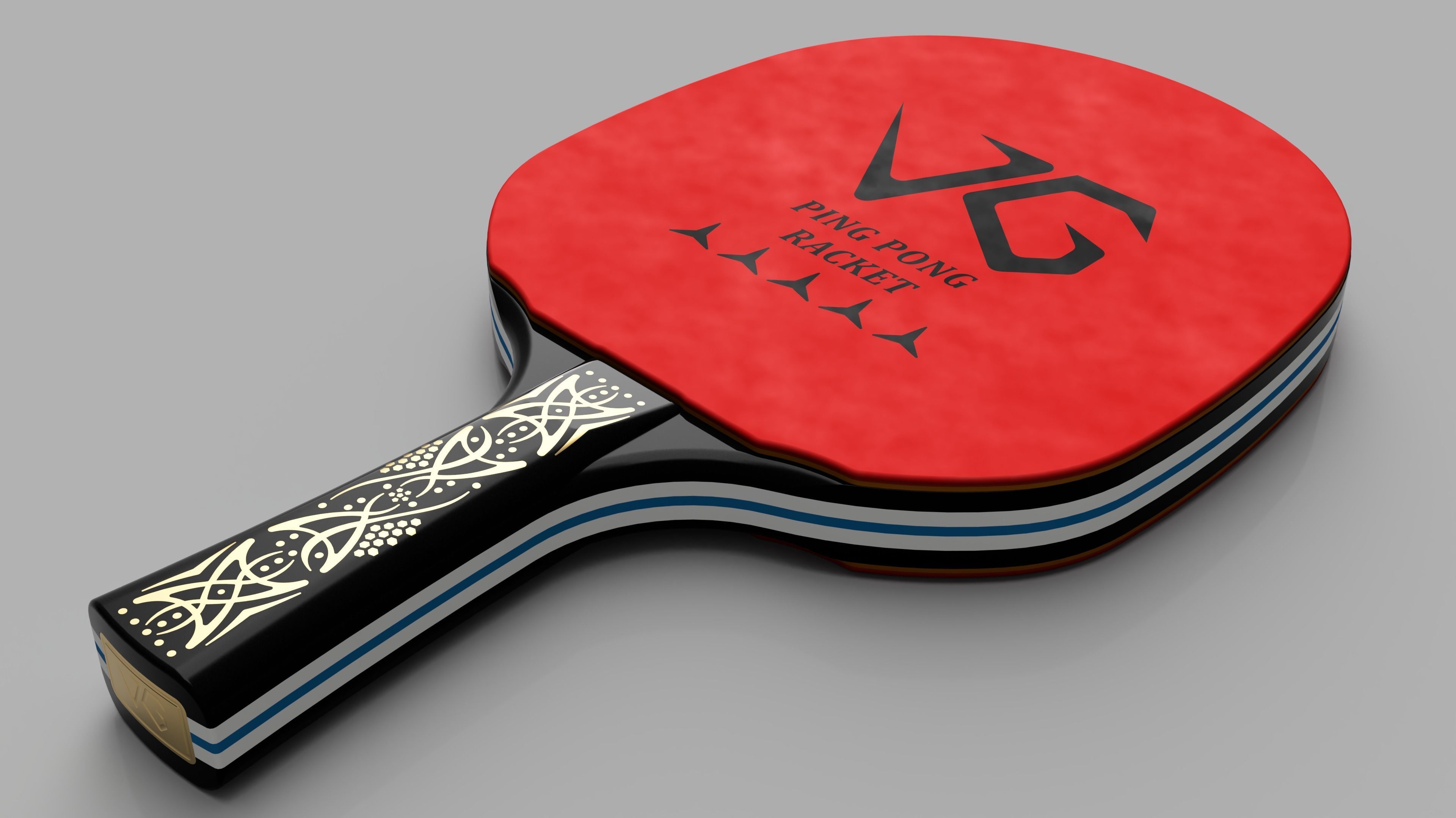 Ping Pong Table Set 3D model_6
