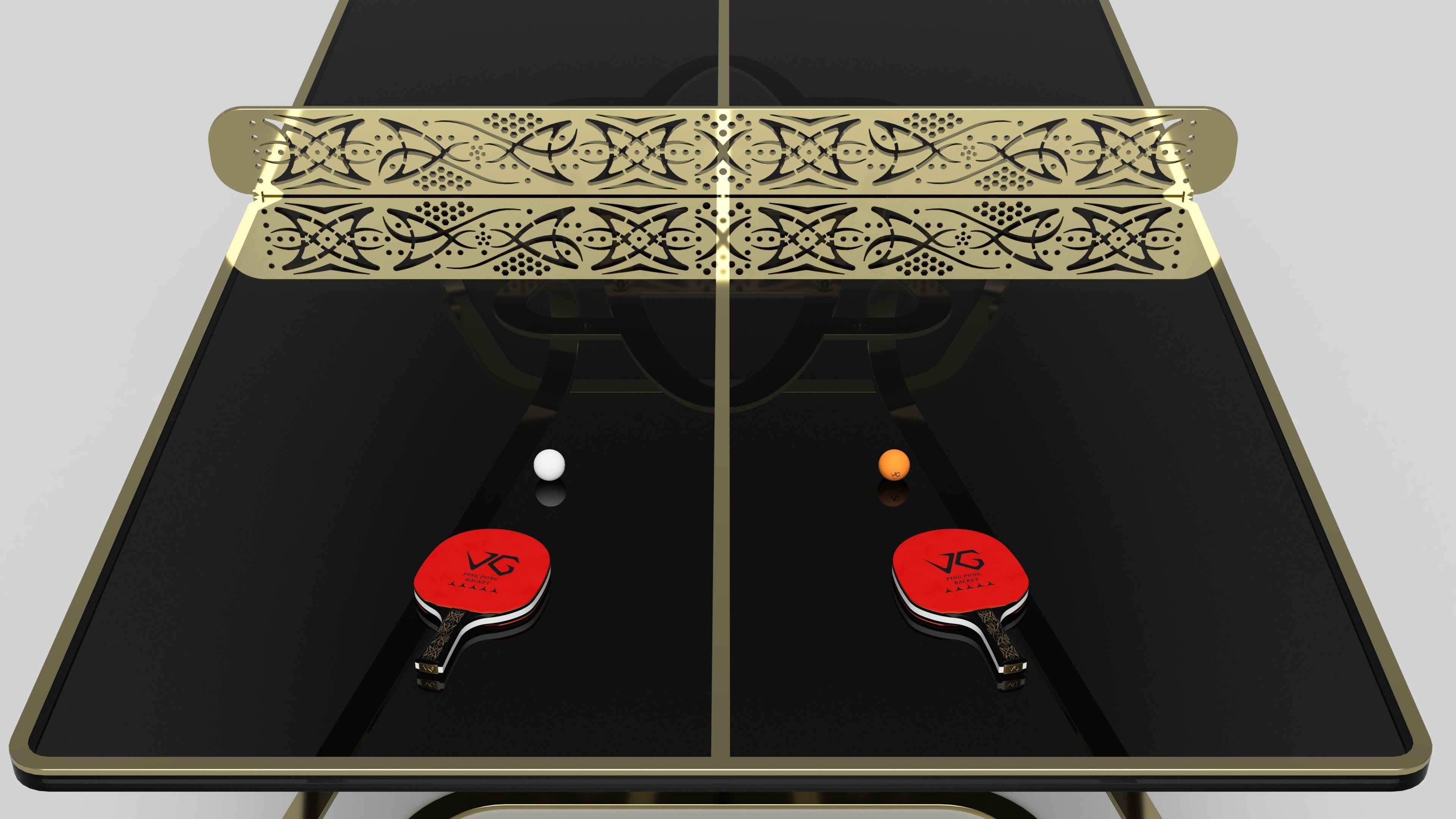 Ping Pong Table Set 3D model_16