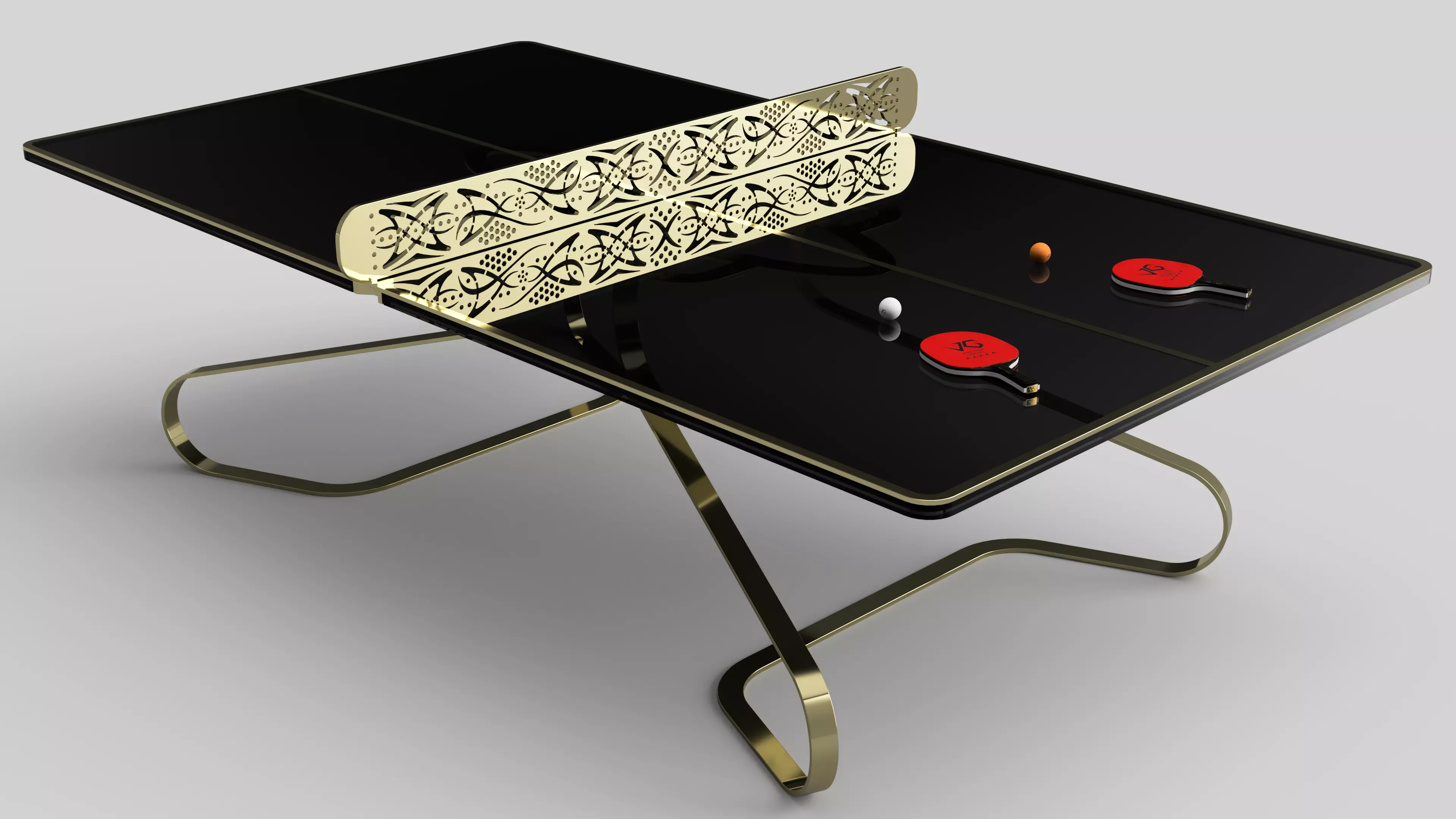 Ping Pong Table Set 3D model_0