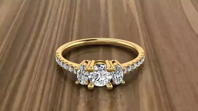 Diamond Jewelry Ring 3D print model