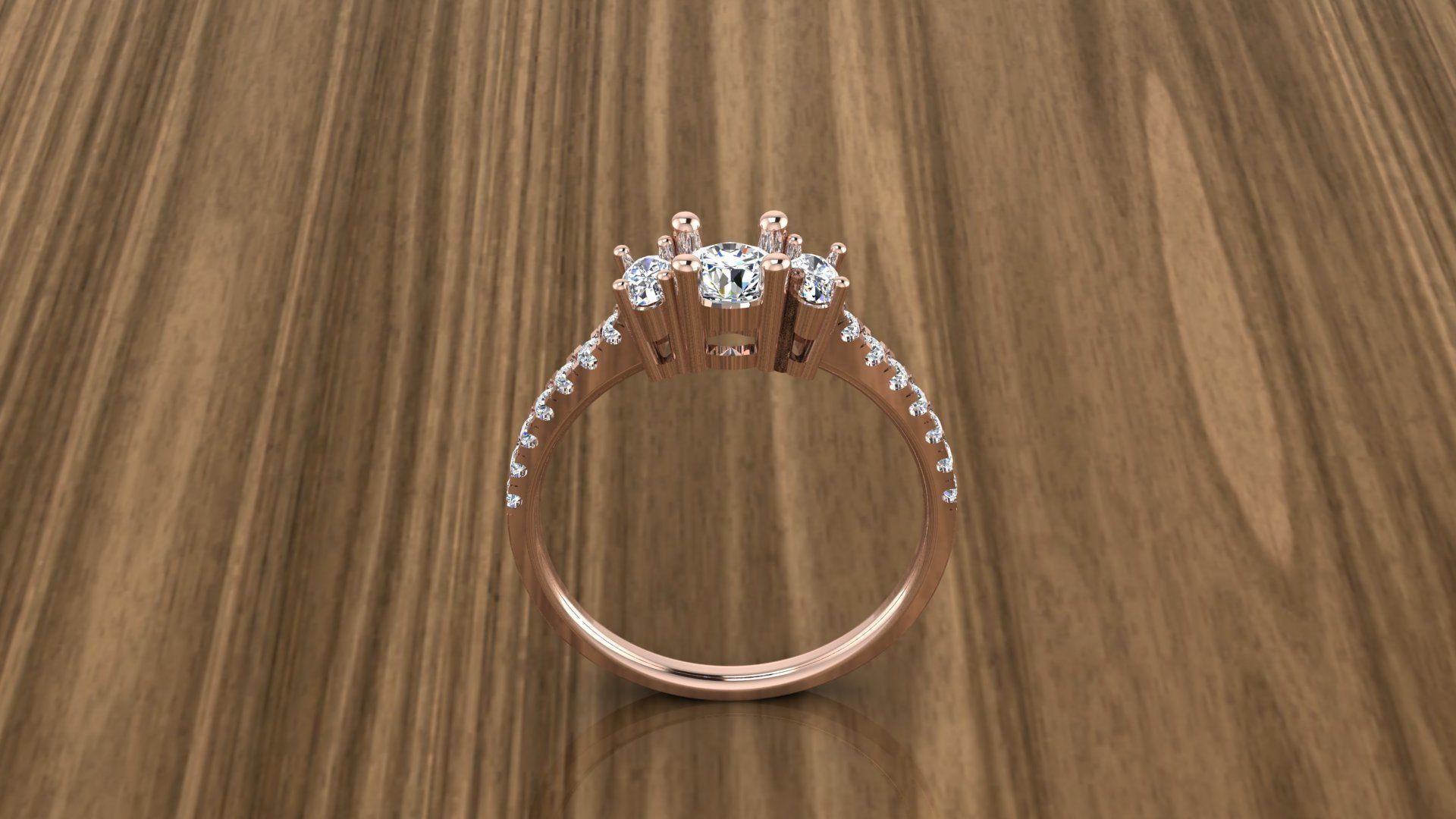 Diamond Jewelry Ring 3D print model_5