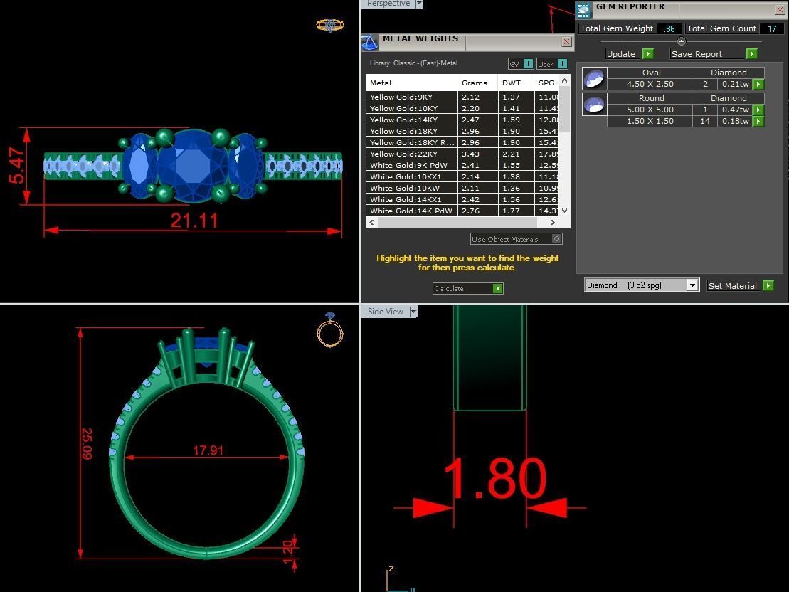 Diamond Jewelry Ring 3D print model_1