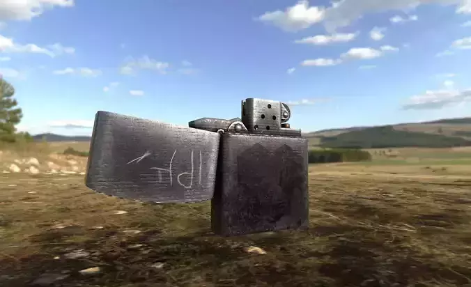 Zippo Lighter 1k Texture Game Ready PBR 2K Poly