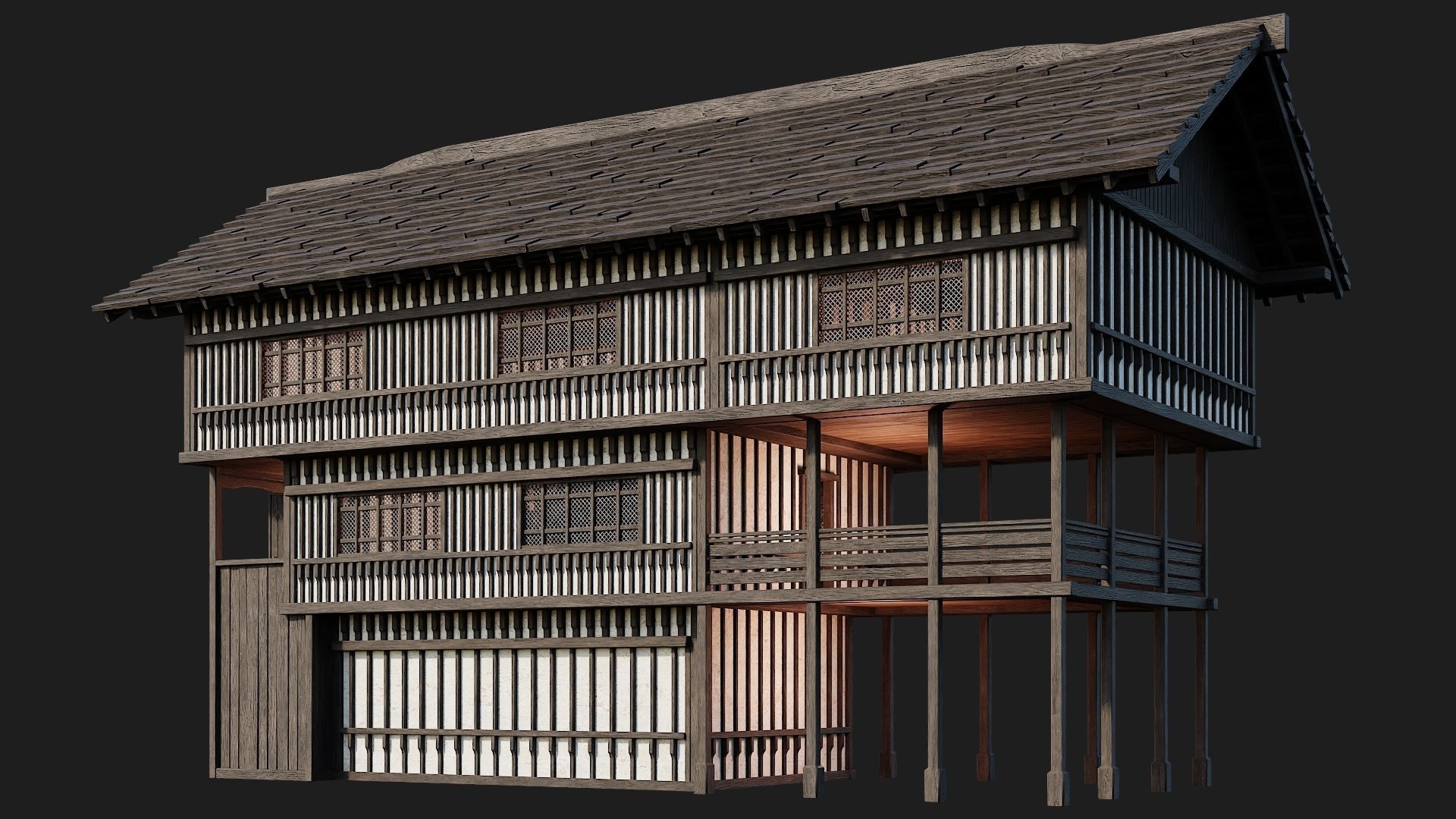Old Medieval Building 4K Textures GameReady 111 Low-poly 3D model_8