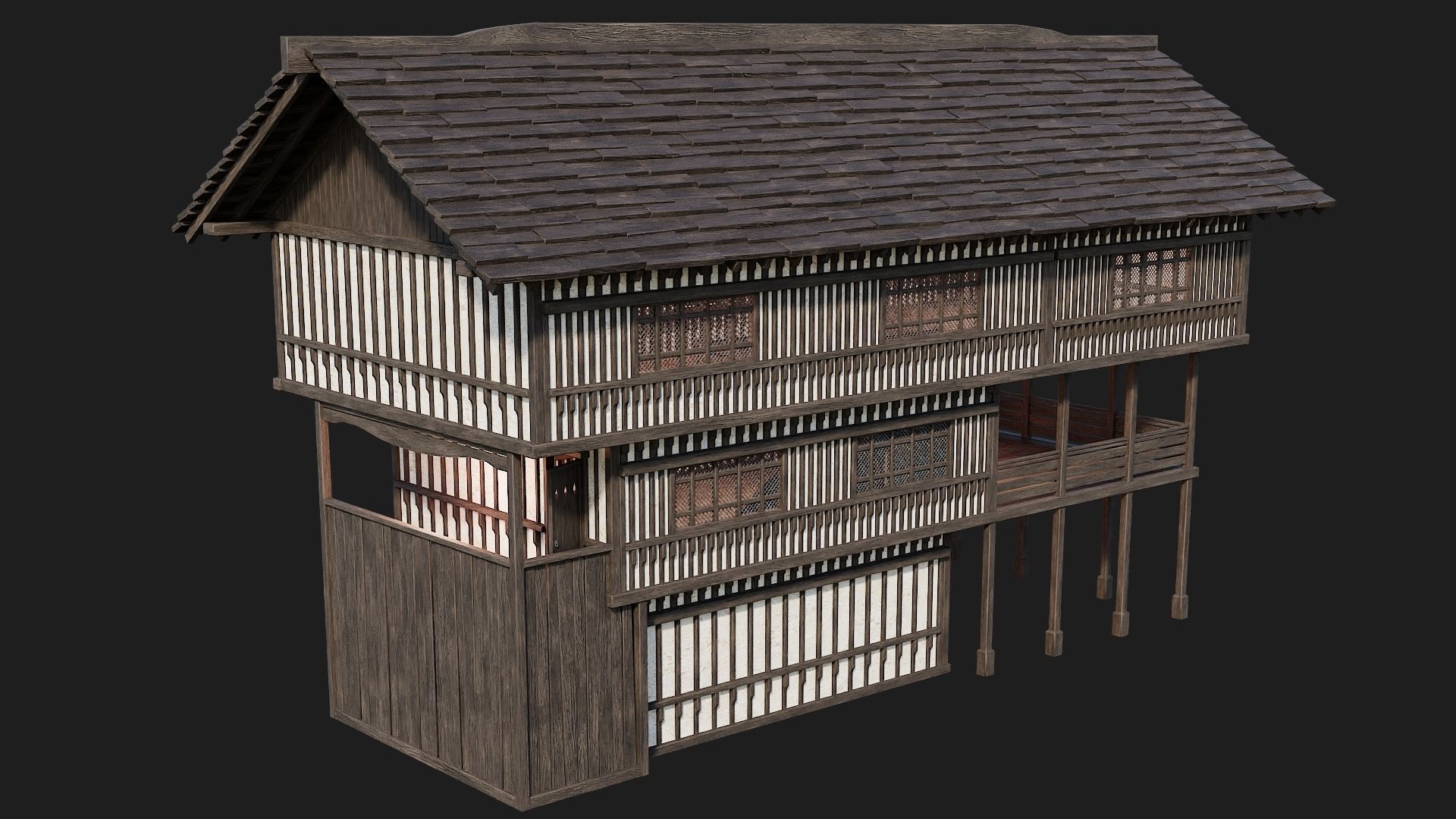 Old Medieval Building 4K Textures GameReady 111 Low-poly 3D model_11