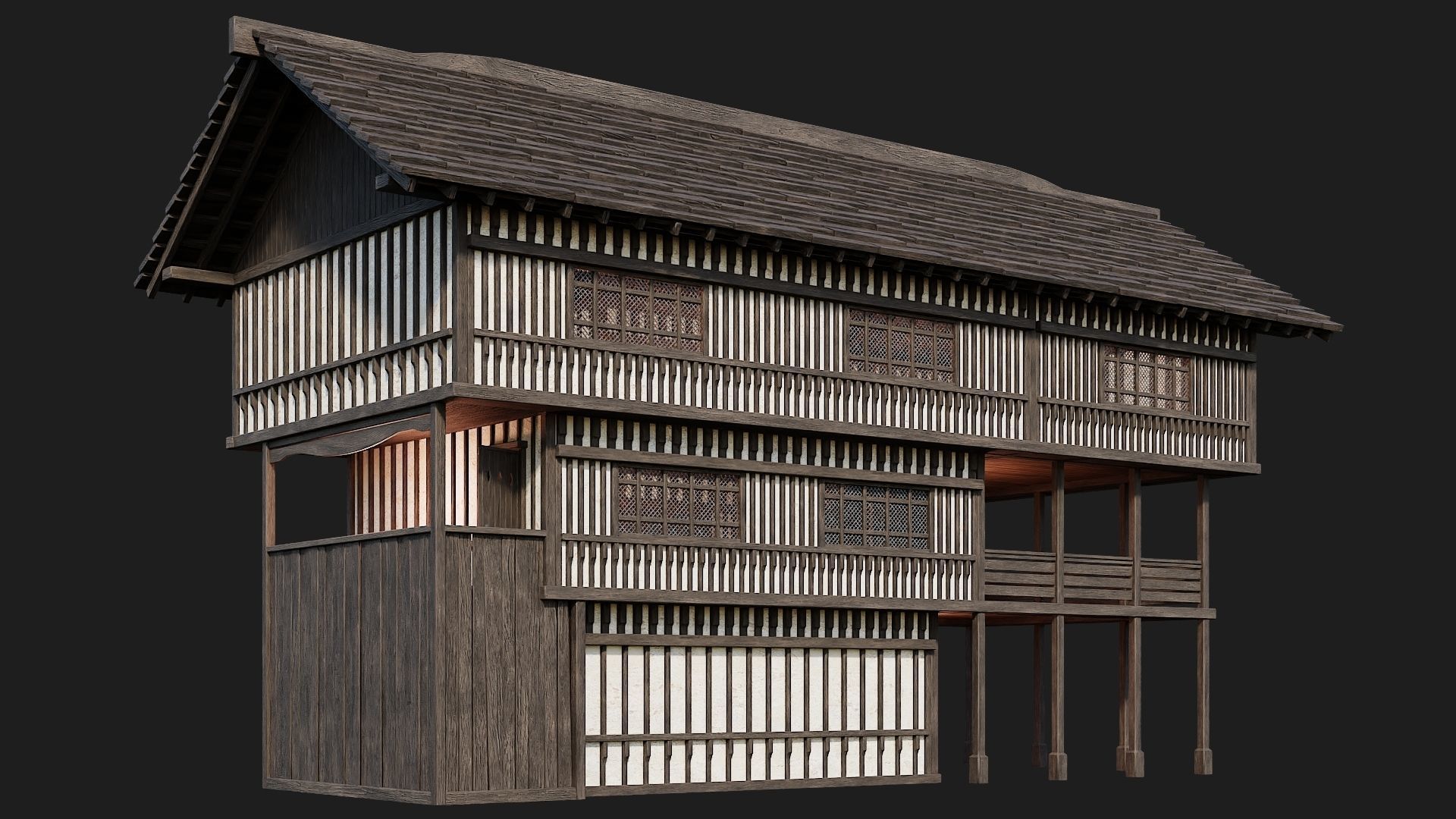 Old Medieval Building 4K Textures GameReady 111 Low-poly 3D model_7