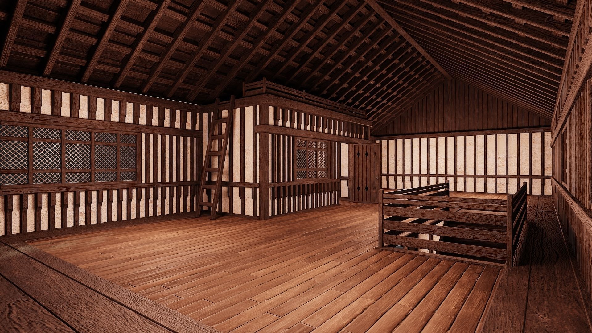 Old Medieval Building 4K Textures GameReady 111 Low-poly 3D model_5