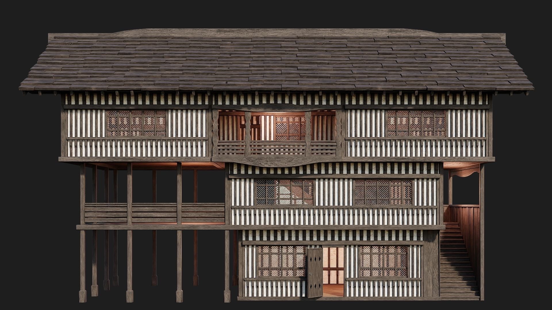 Old Medieval Building 4K Textures GameReady 111 Low-poly 3D model_3