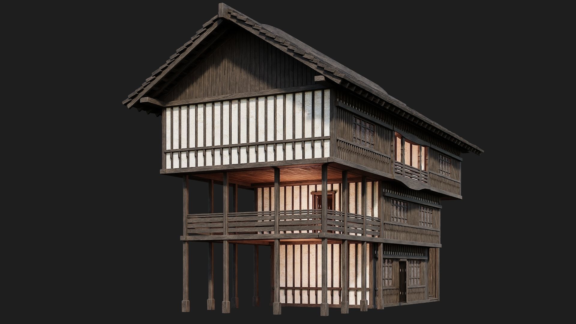 Old Medieval Building 4K Textures GameReady 111 Low-poly 3D model_4