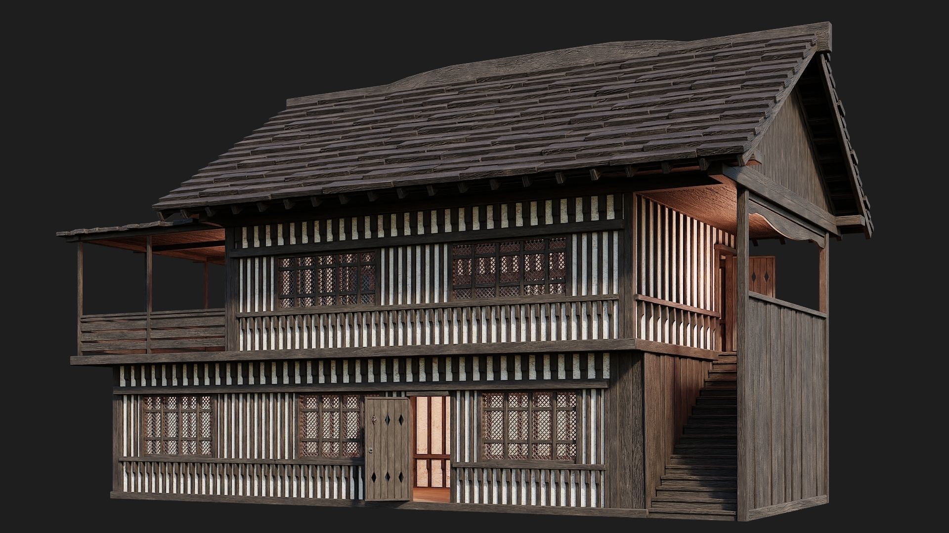 Old Medieval Building 4K Textures GameReady 112 Low-poly 3D model_1