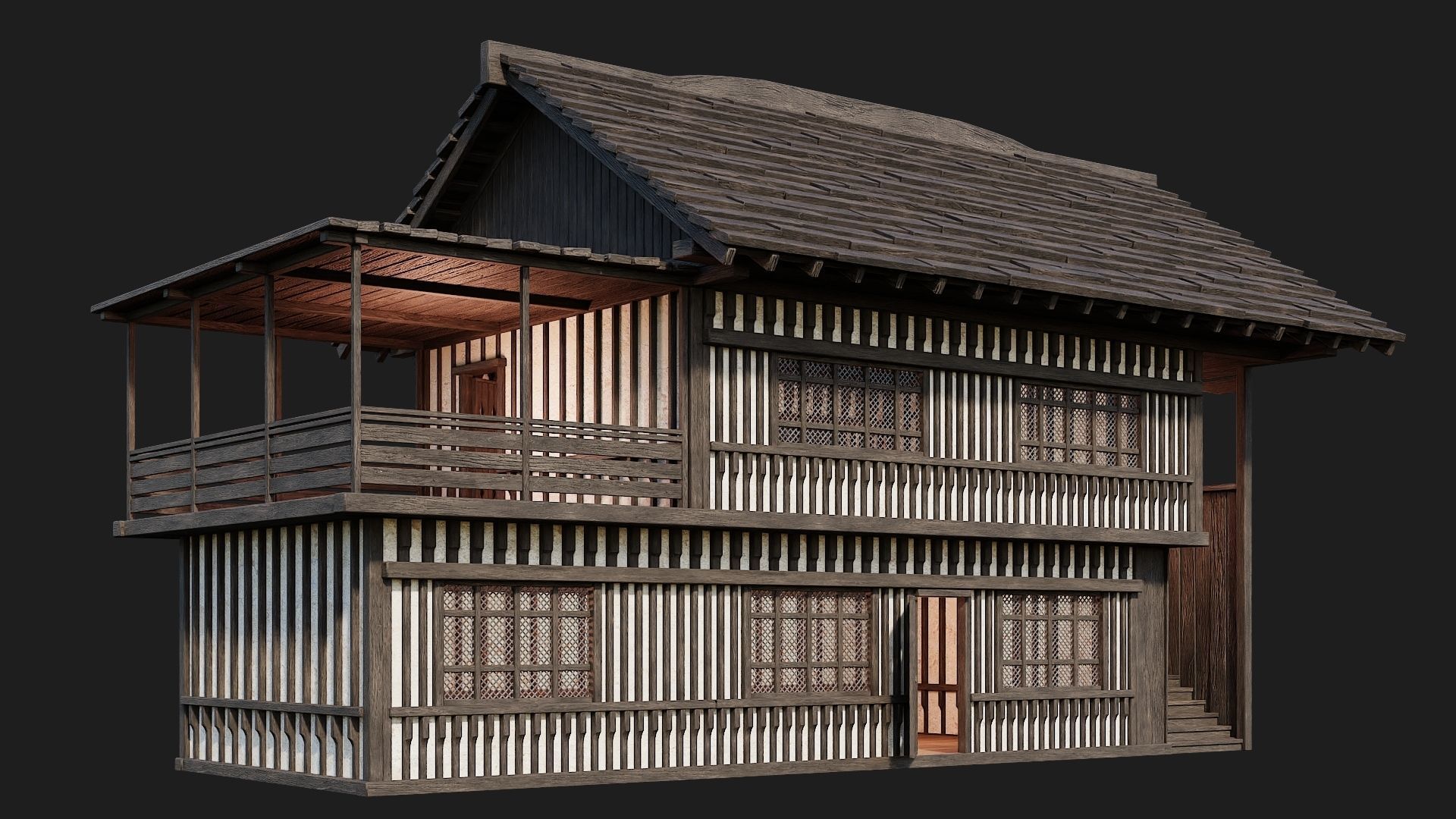 Old Medieval Building 4K Textures GameReady 112 Low-poly 3D model_9