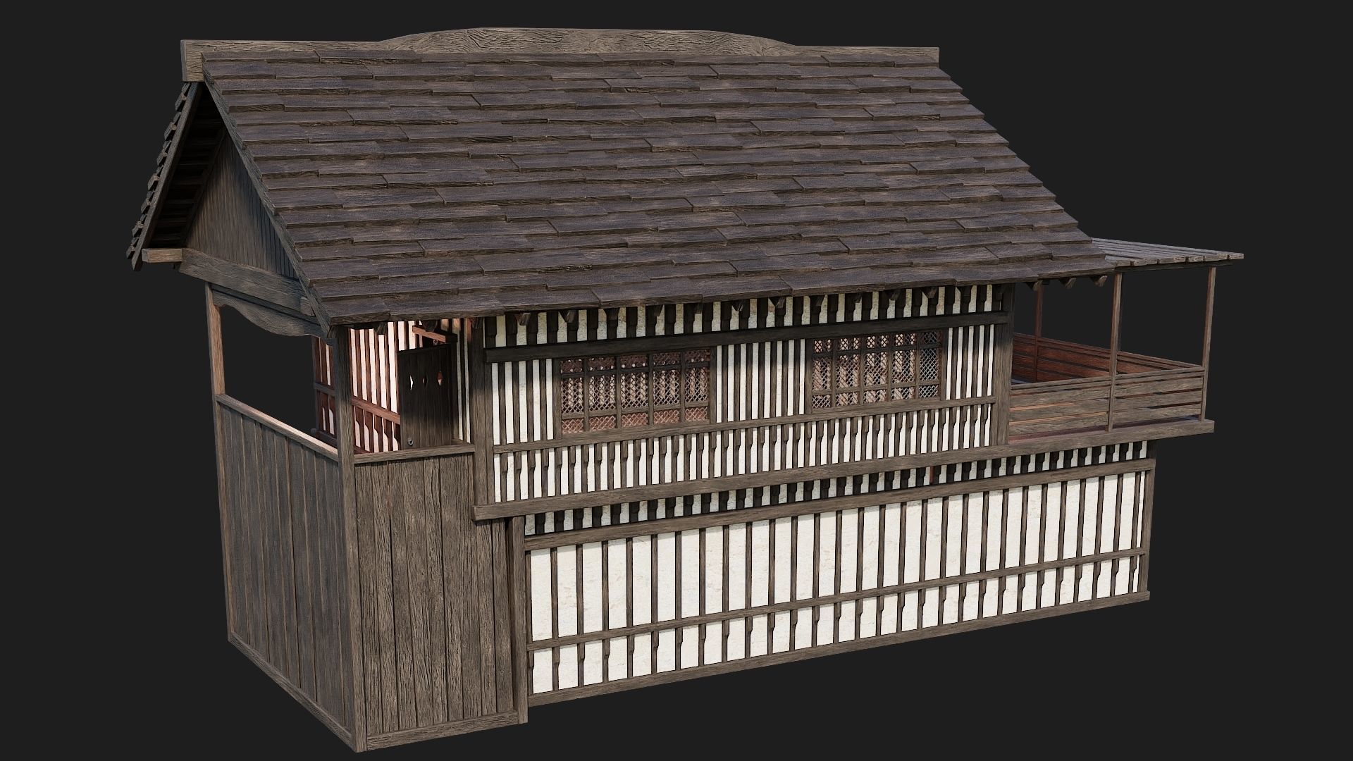 Old Medieval Building 4K Textures GameReady 112 Low-poly 3D model_11