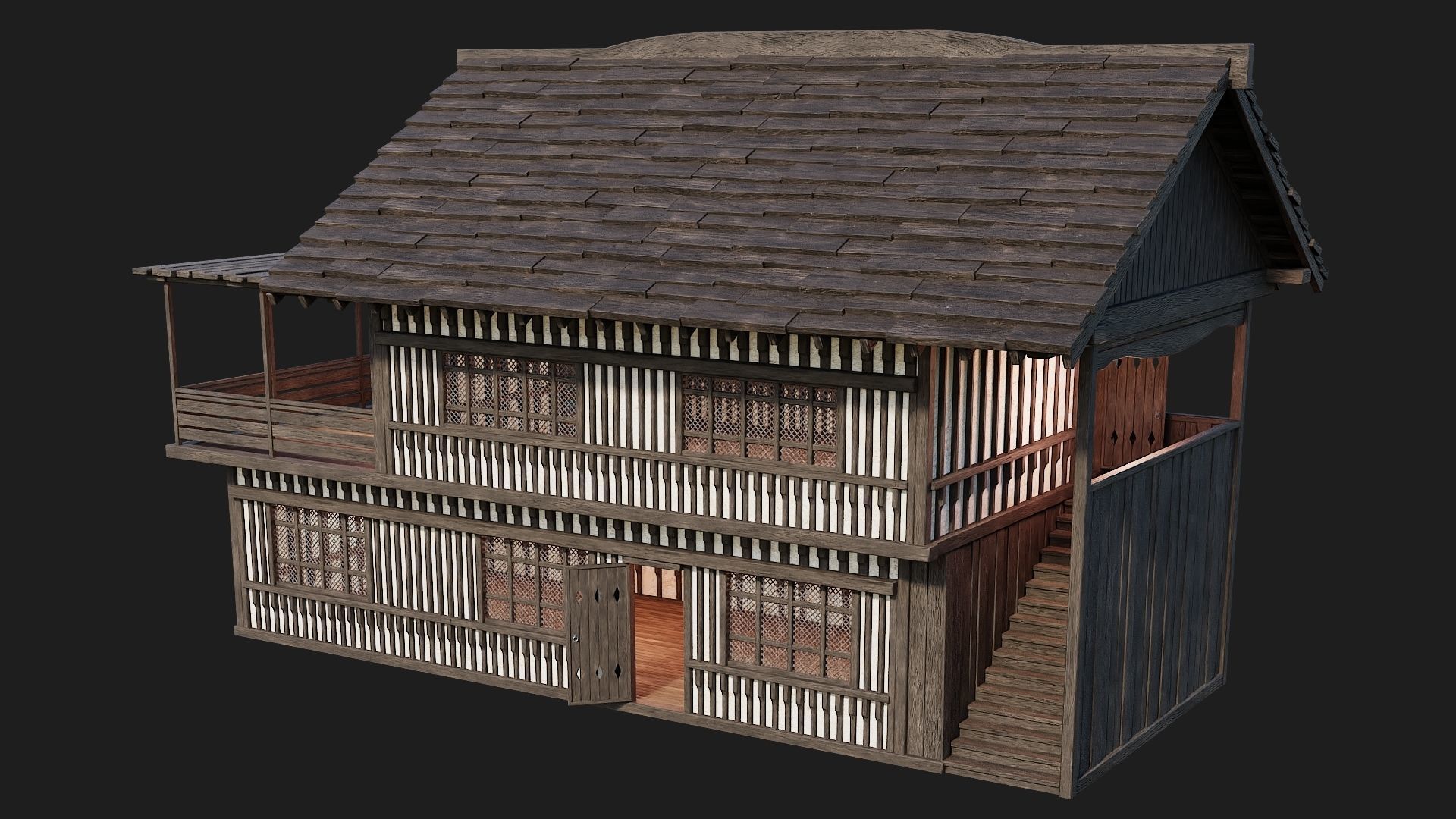 Old Medieval Building 4K Textures GameReady 112 Low-poly 3D model_10