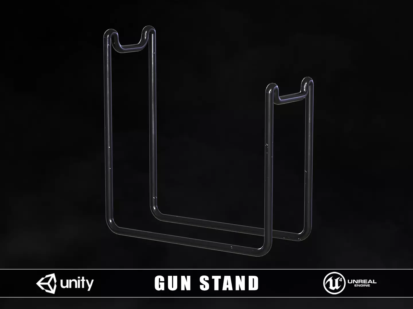Gun Stand Low-poly 3D model