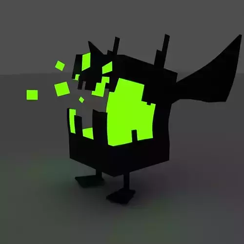 crob the dark creature Low-poly 3D model