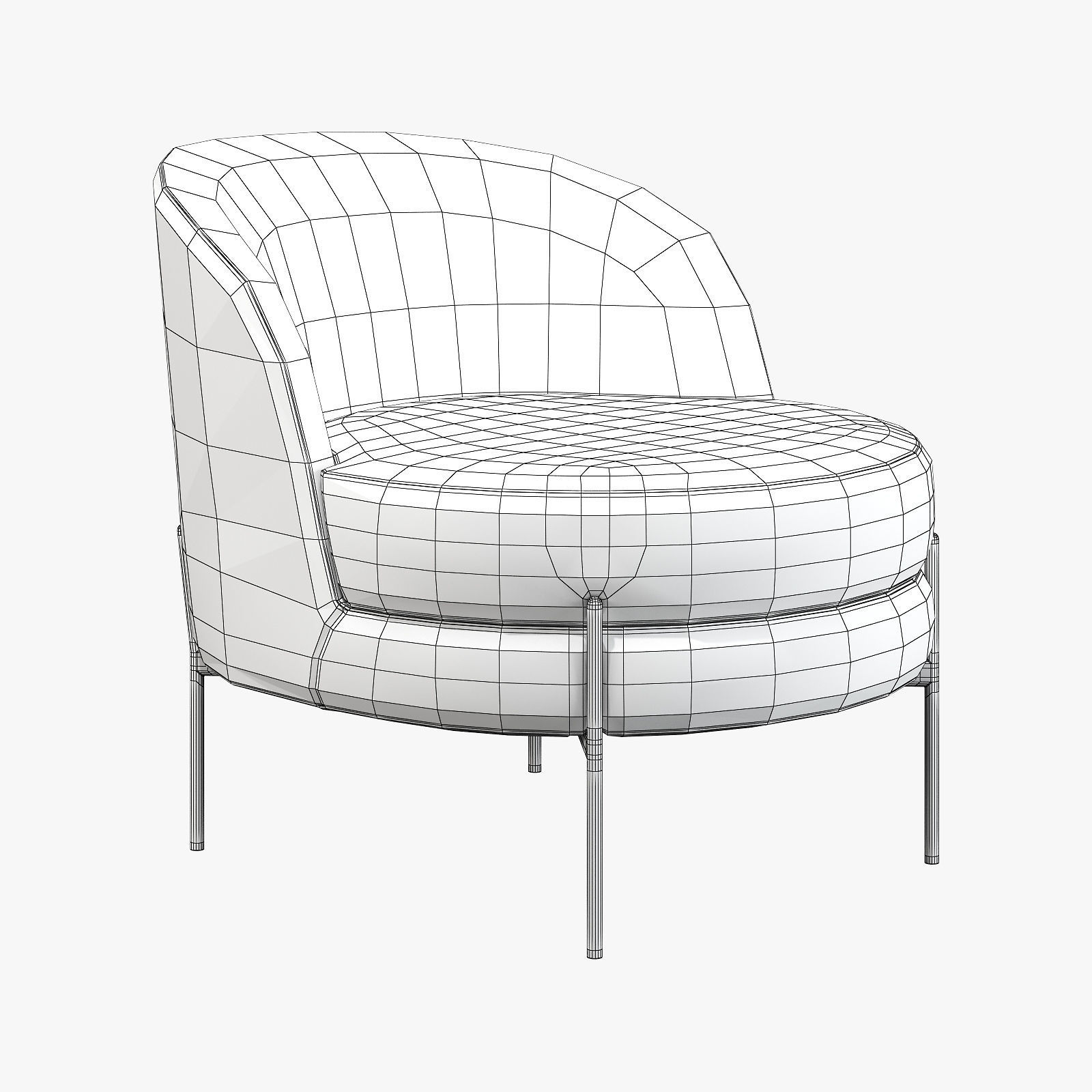 Vetro mebel bella rose armchair 3D model_6