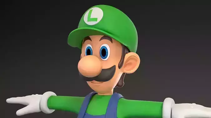 Luigi From Super Mario Game Low-poly 3D model