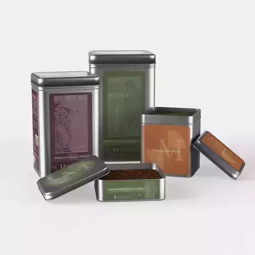 Square or Rectangular Tea Tins Set