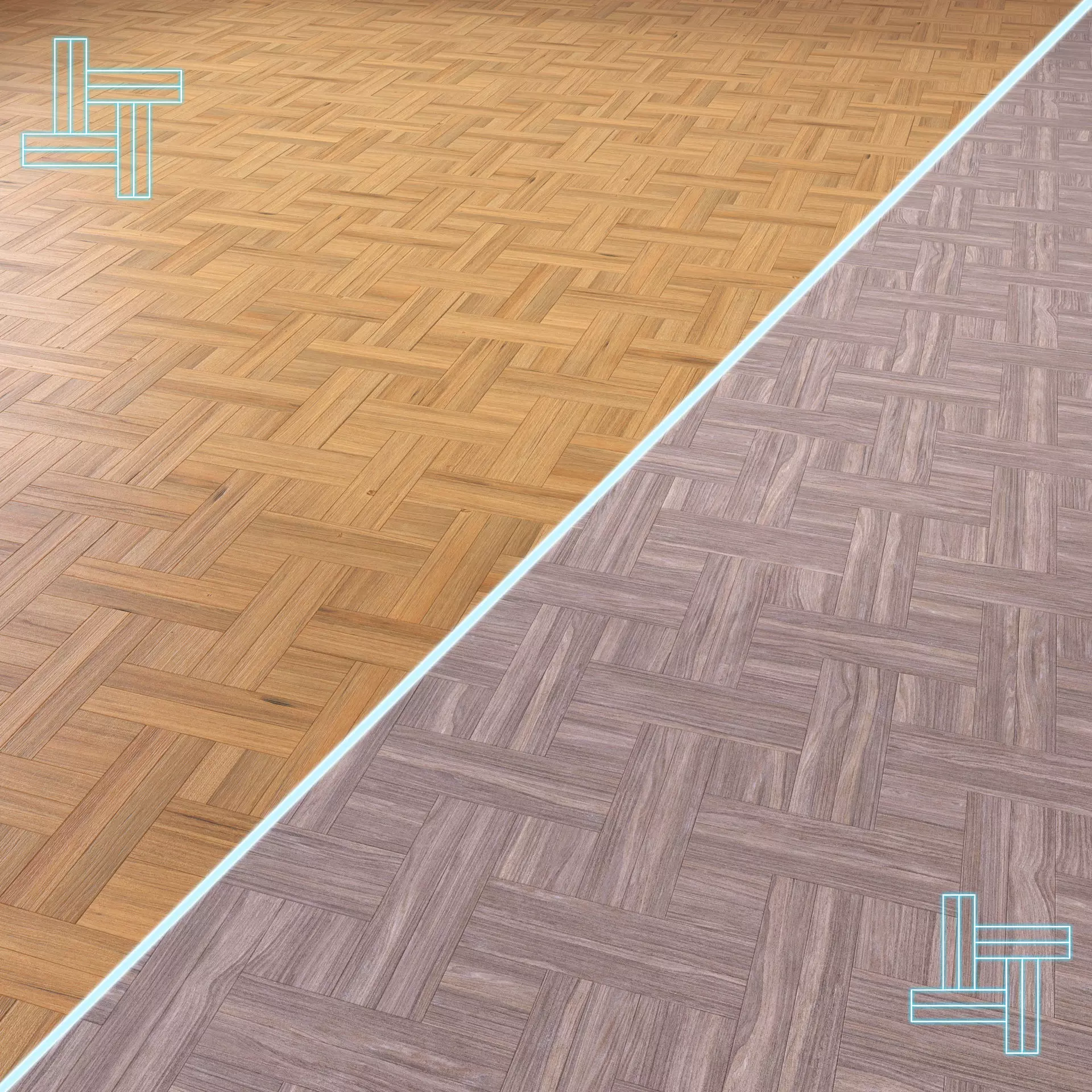 Parquet - Laminate - Wooden floor 2 in 1 Low-poly 3D model_0