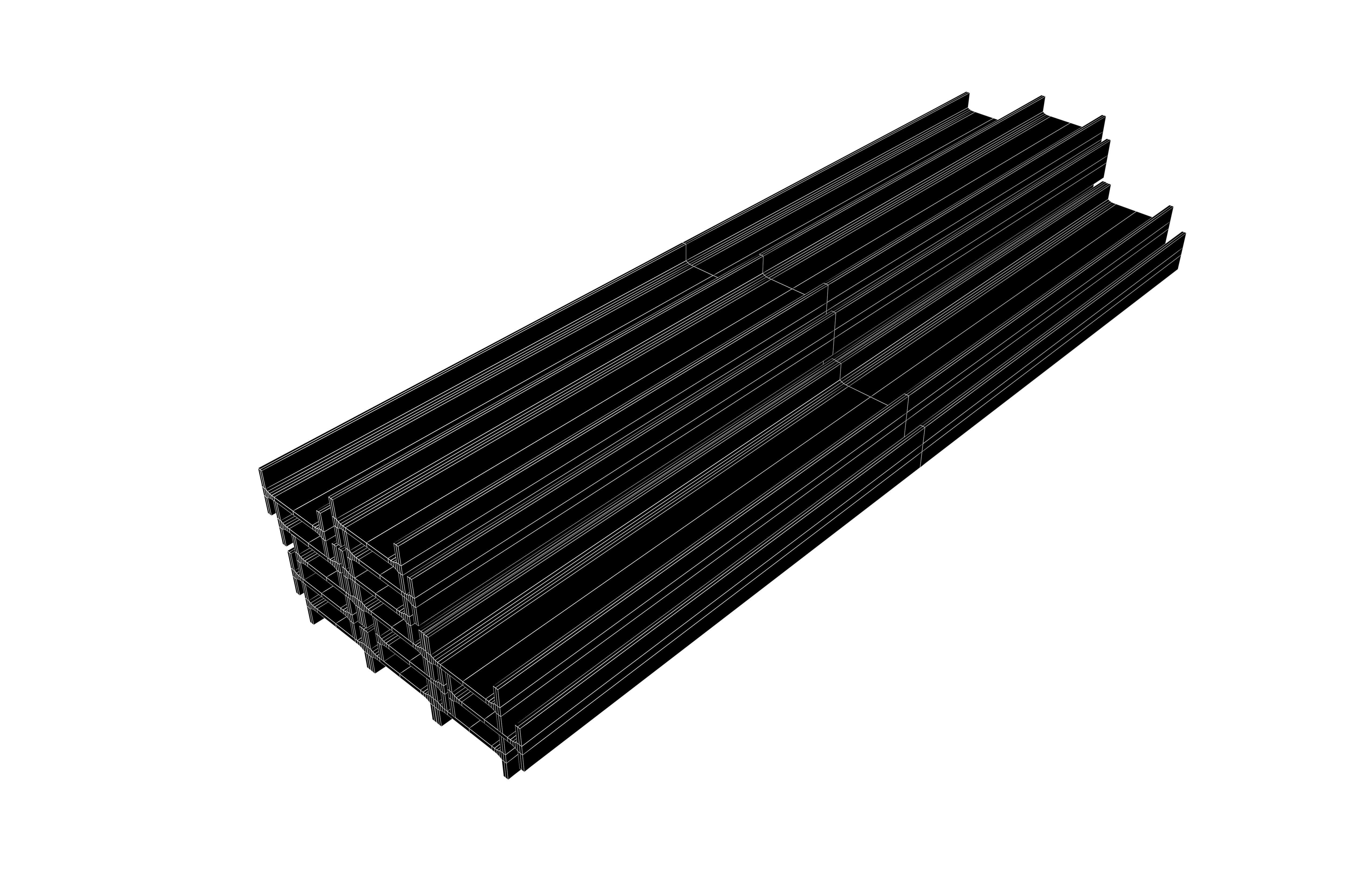 Stacked I Beam v1 009 Low-poly 3D model_6