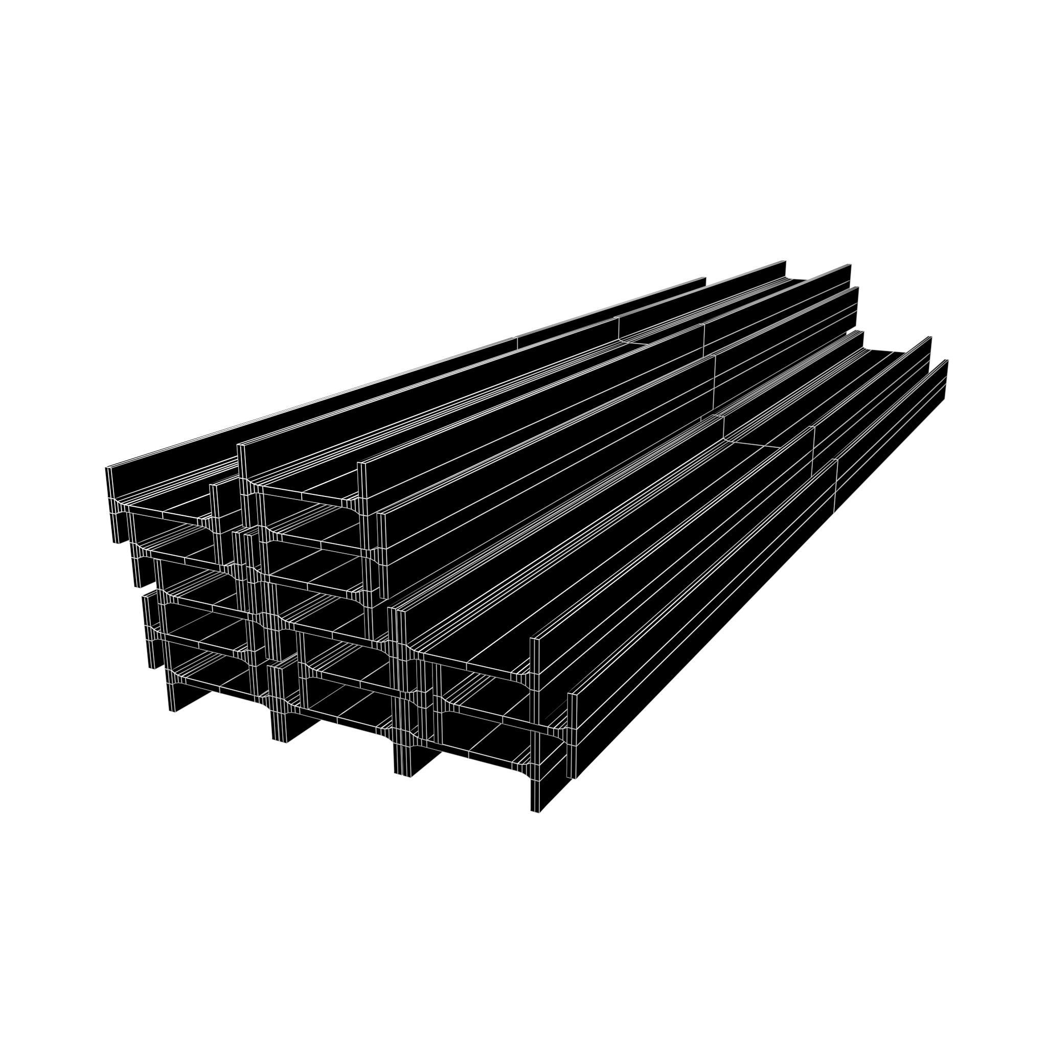 Stacked I Beam v1 009 Low-poly 3D model_4