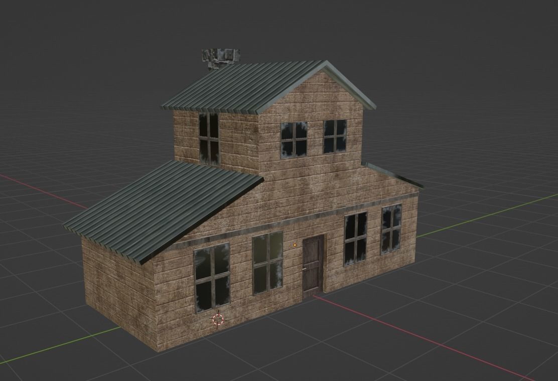 2 BUILDINGS FOR GAME  Low-poly 3D model_1