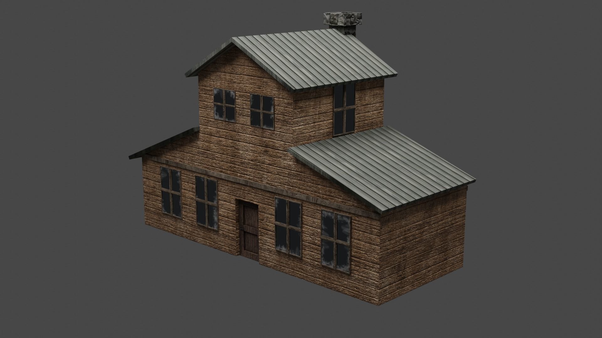 2 BUILDINGS FOR GAME  Low-poly 3D model_3