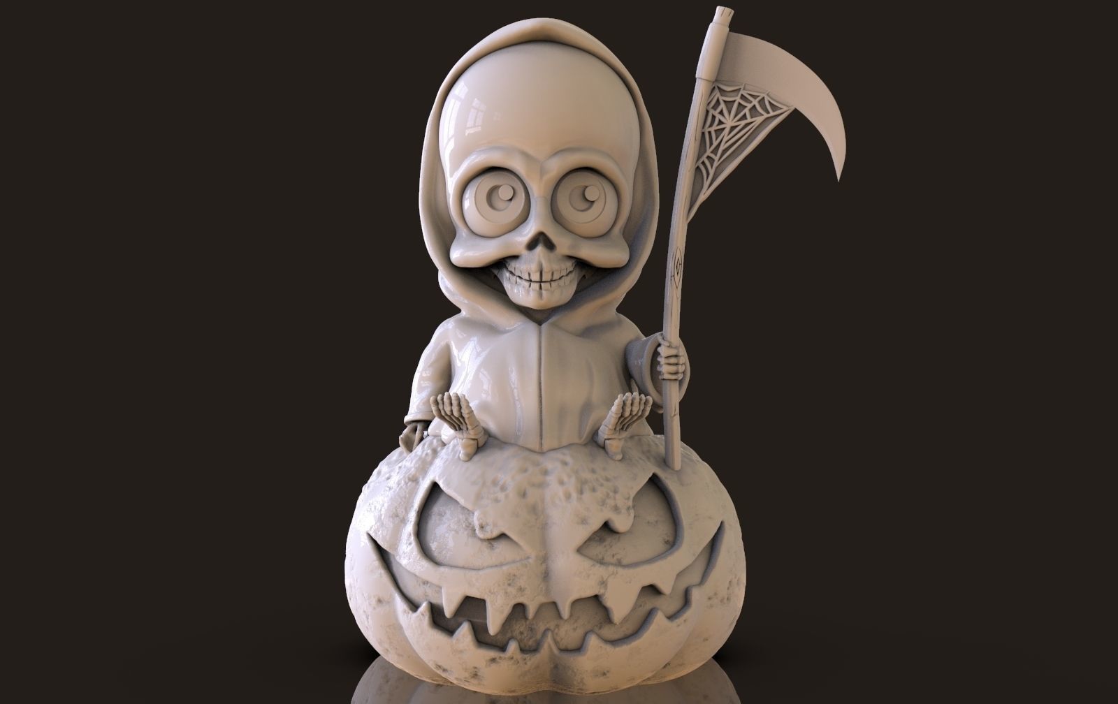 merry death on a pumpkin 3D print model_8