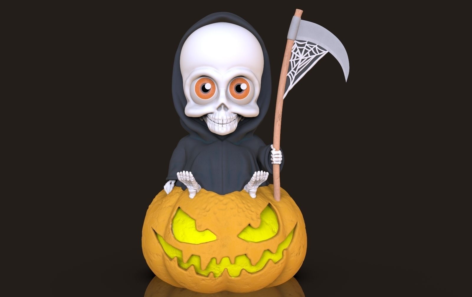 merry death on a pumpkin 3D print model_4