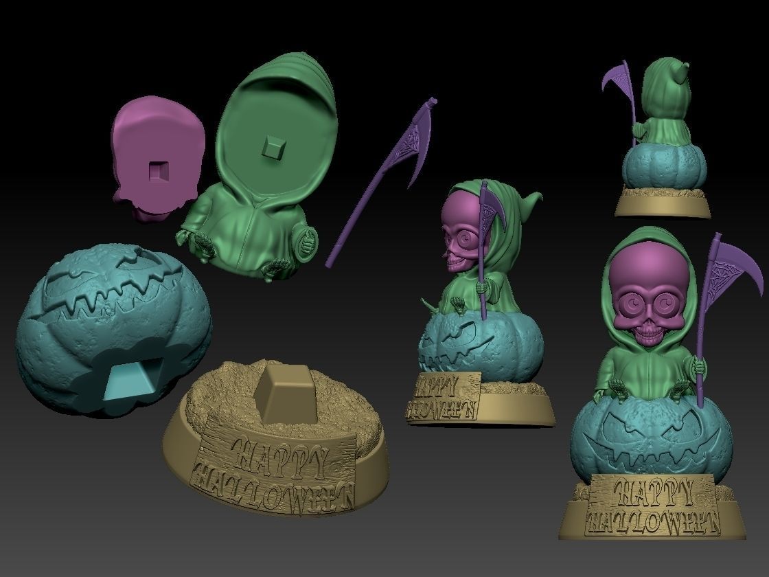 merry death on a pumpkin 3D print model_2