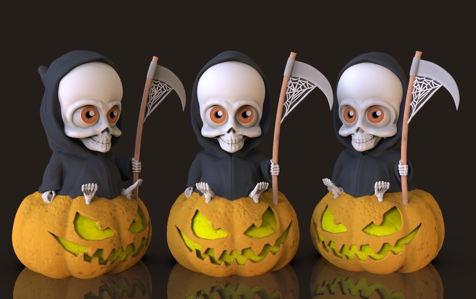 merry death on a pumpkin 3D print model_7