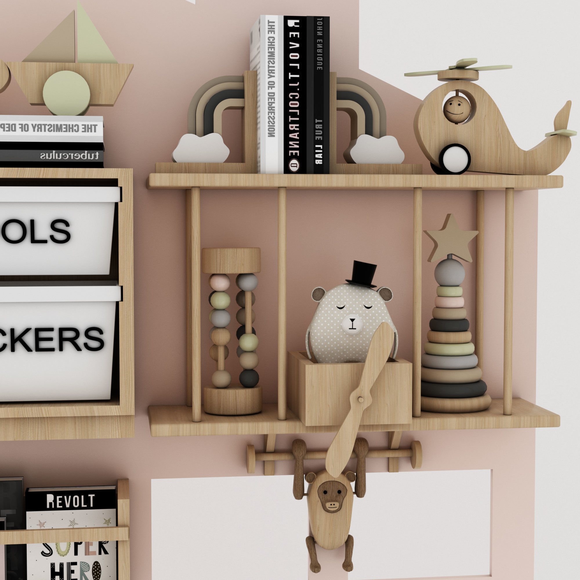 toys and furniture set Low-poly 3D model_3