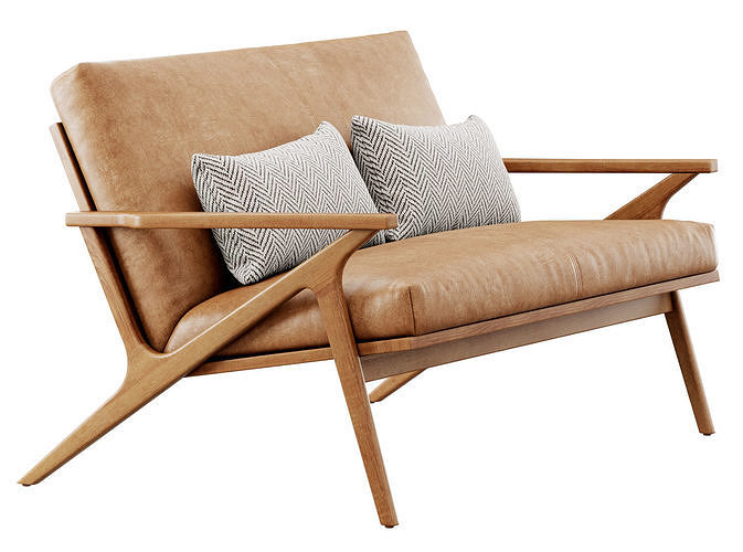 Cavett Wood Frame Furniture Collection by Crate and Barrel  3D Model Pack 6