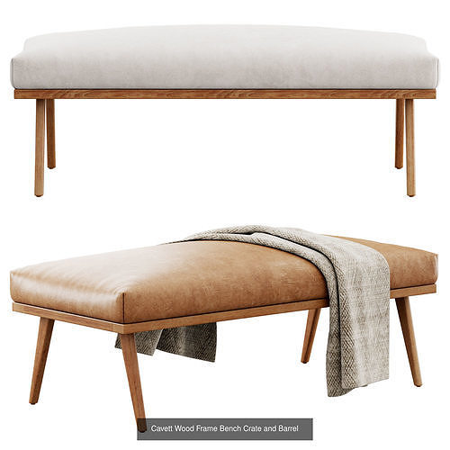 Cavett Wood Frame Furniture Collection by Crate and Barrel  3D Model Pack 3