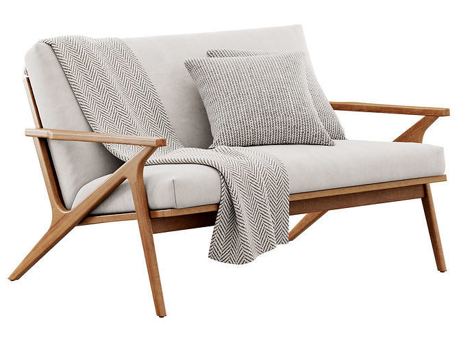 Cavett Wood Frame Furniture Collection by Crate and Barrel  3D Model Pack 7