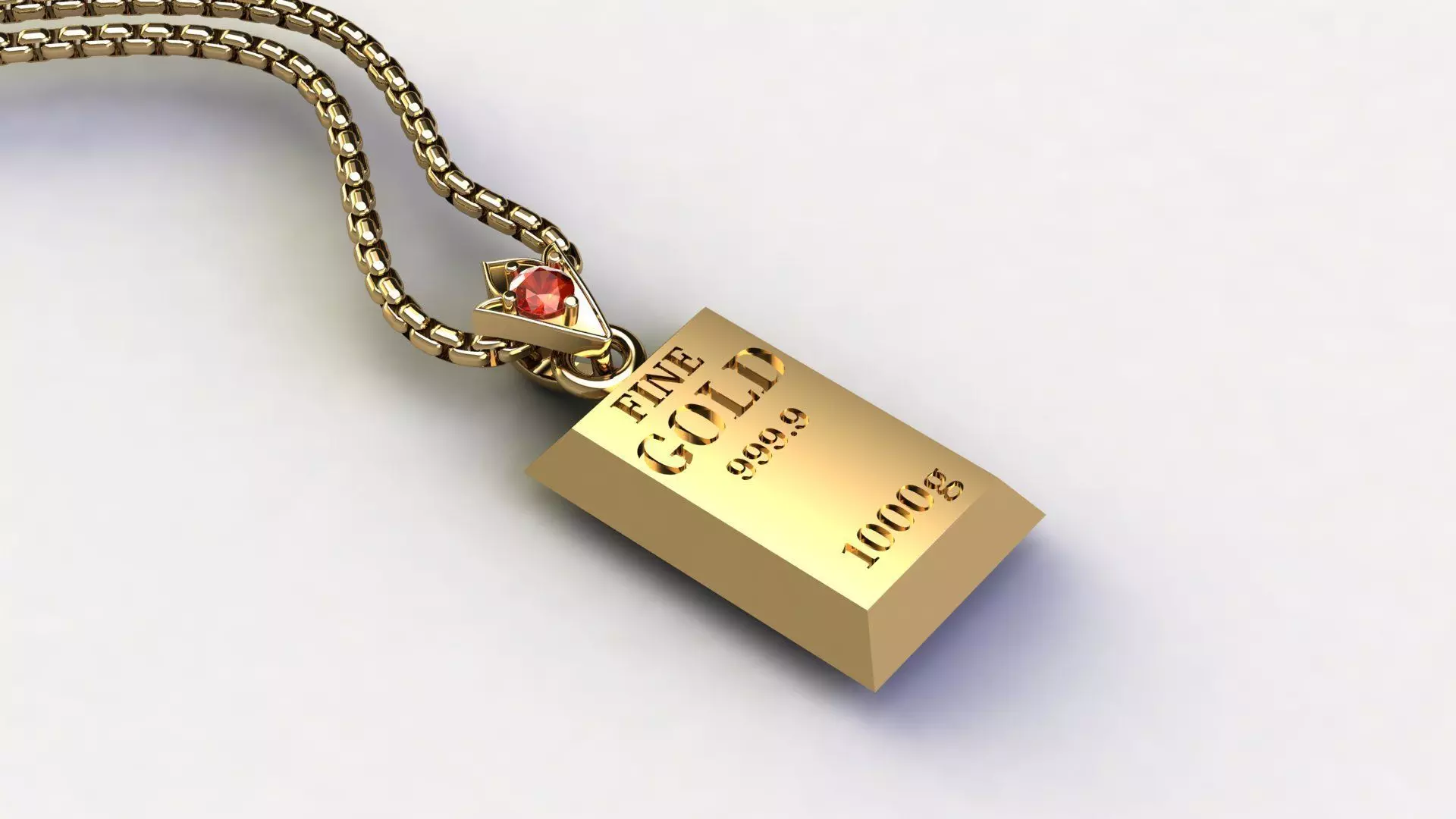 Gold 100 Percent Pendant Free 3D model