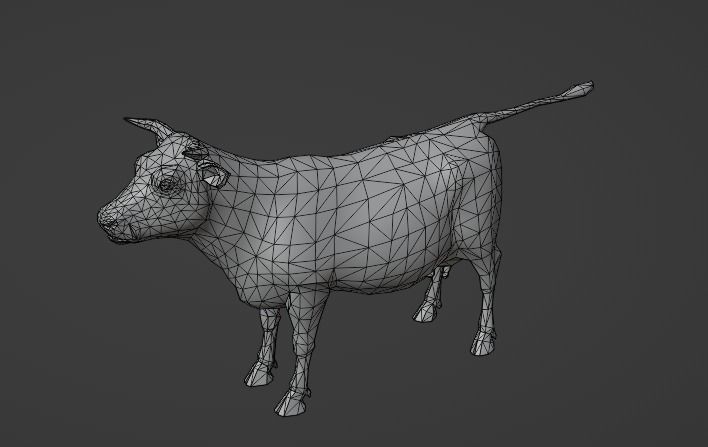 Low  Poly Cow 3D  Model  Low-poly 3D model_8