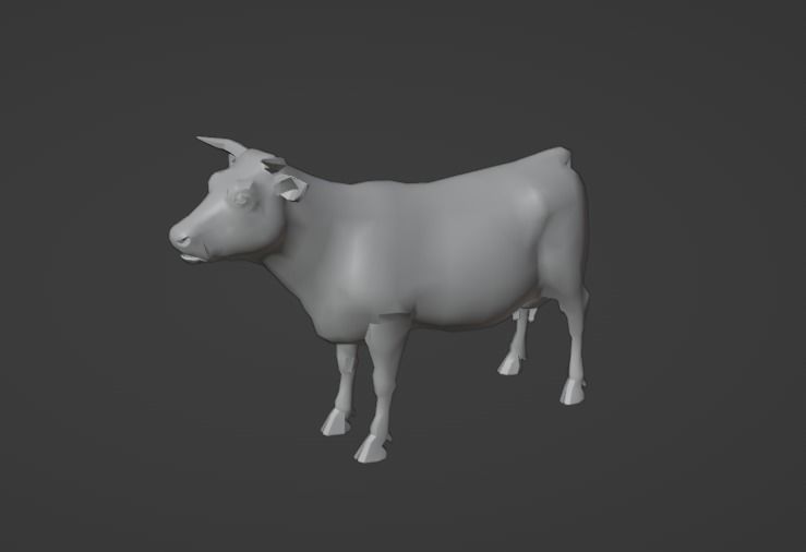 Low  Poly Cow 3D  Model  Low-poly 3D model_9