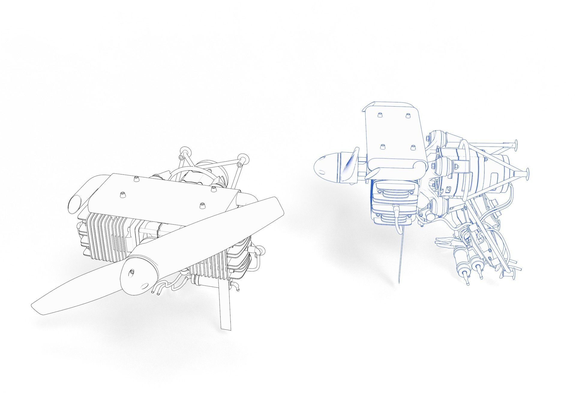 Drone Aircraft Engine  3D model_16