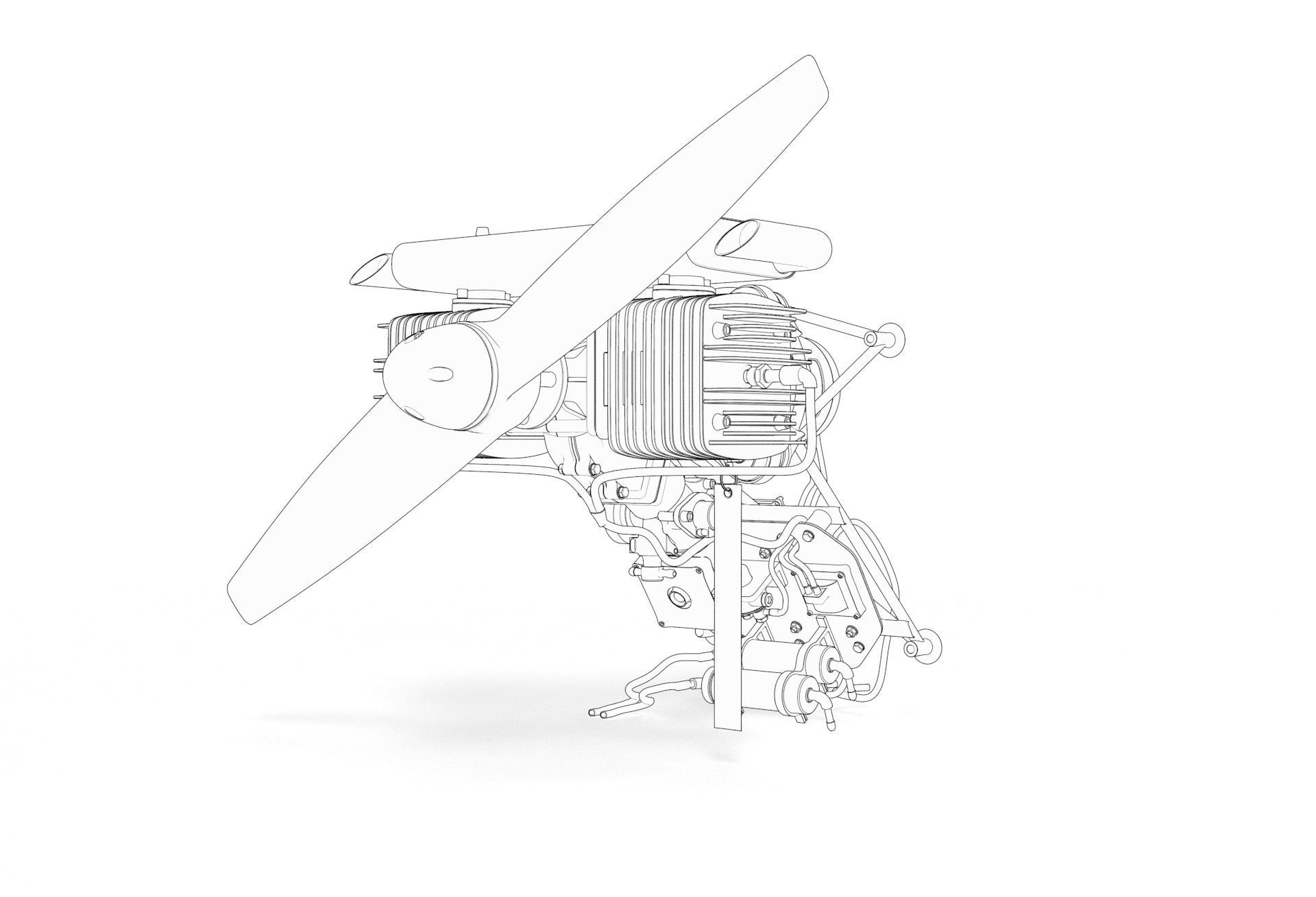 Drone Aircraft Engine  3D model_17