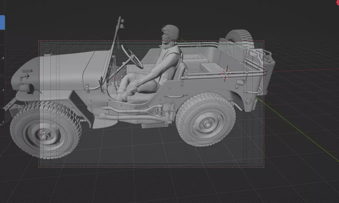 Military Leader Driven by Soldier in a Willys Jeep Free Free 3D print model_0