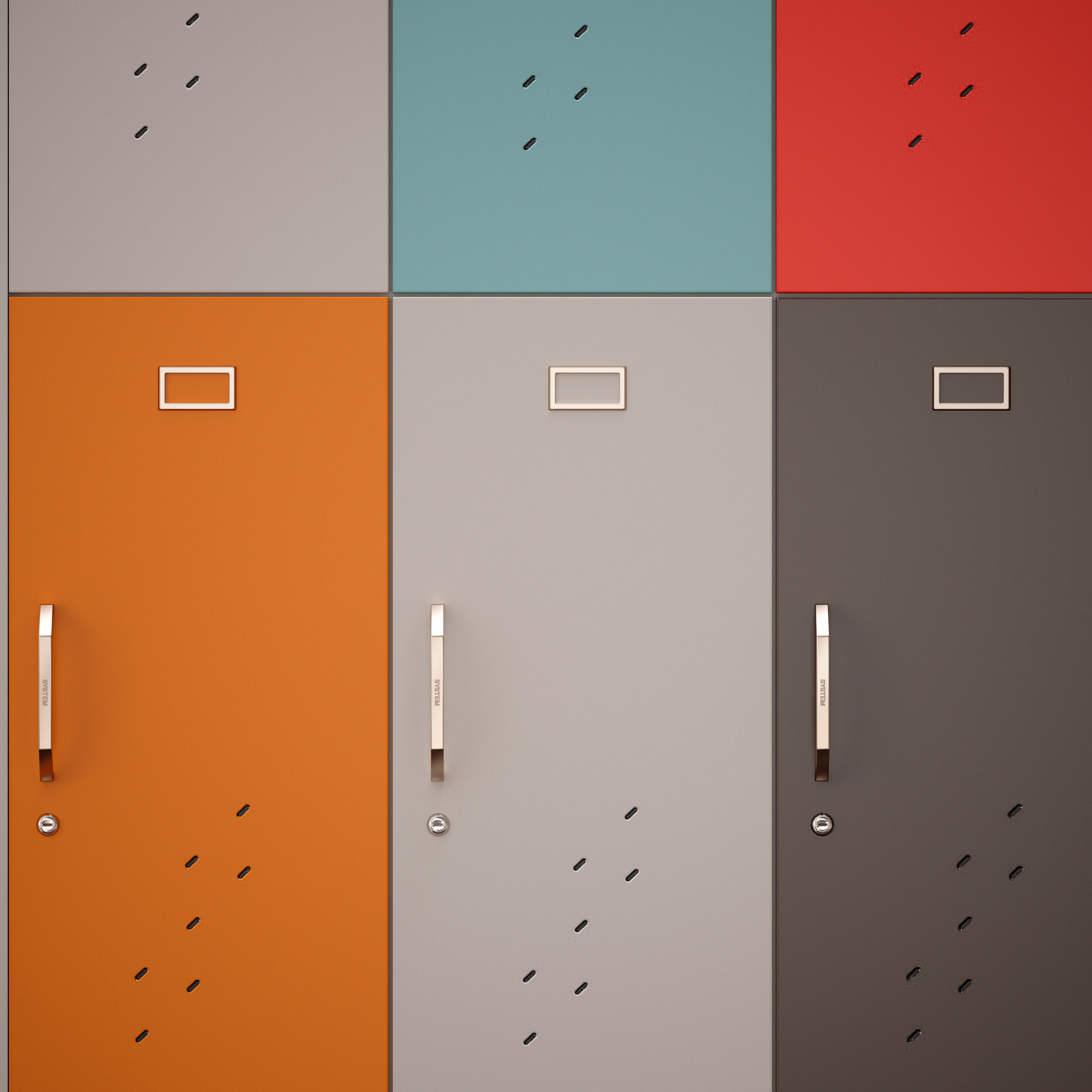 Sports locker for changing room 3D model_9